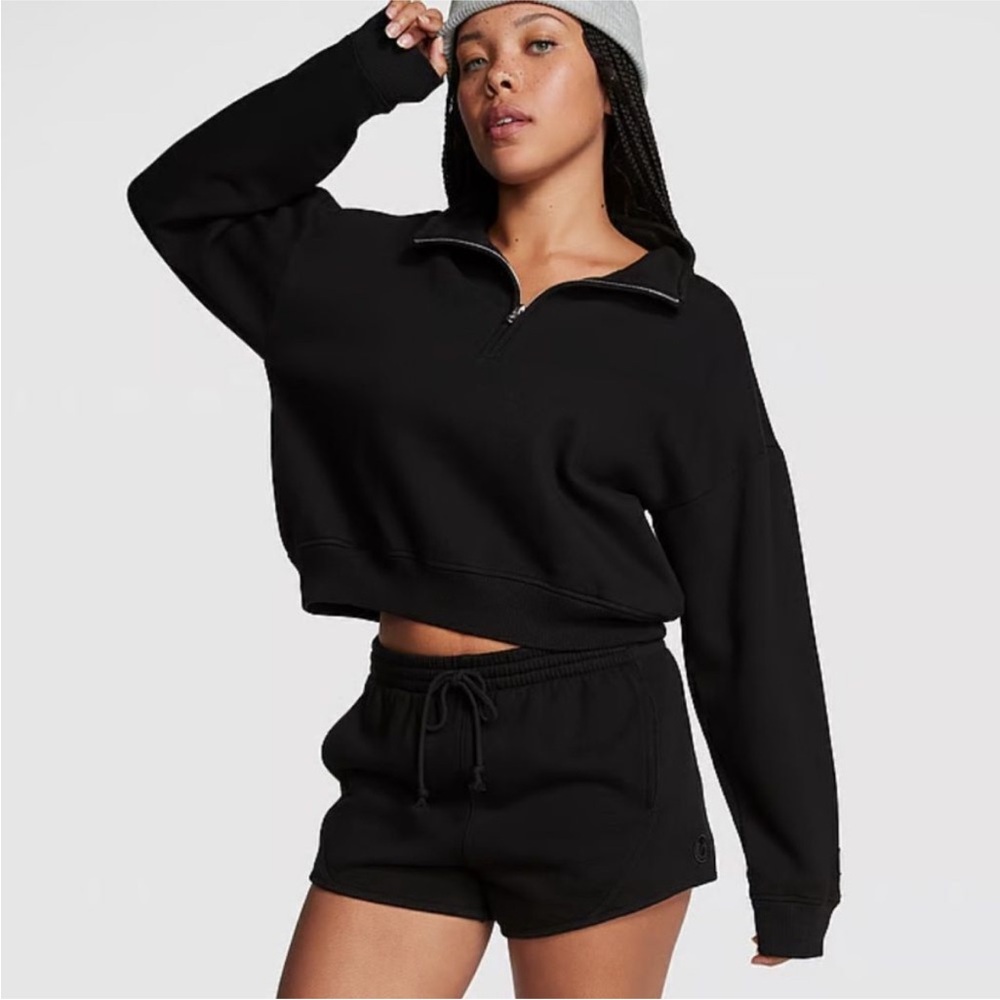 Victoria's Secret PINK Premium Fleece Half-zip Sweatshirt